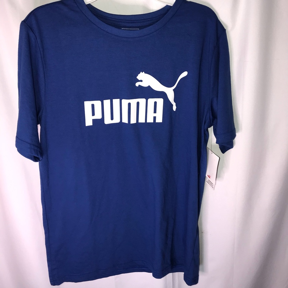 Puma KIDS Boys large (14- 16) short sleeve royal blue T-shirt NWT